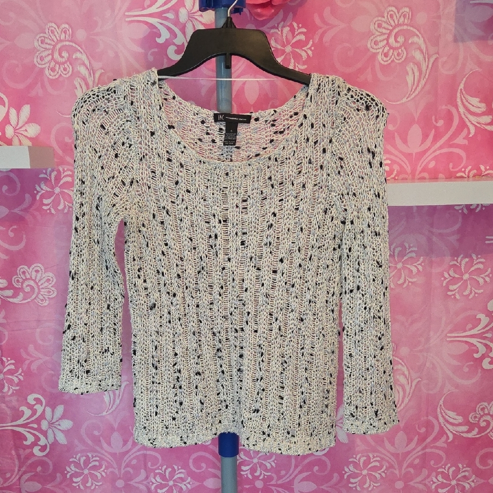 New York & Company White Textured Knit Top - Picture 1 of 5